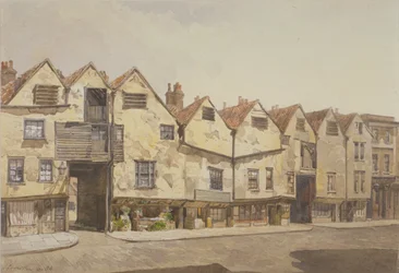 Vista de tiendas y casas, Bermondsey Street, Bermondsey, 1886